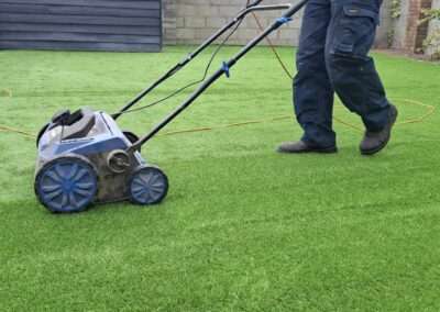 Close up of high quality realistic artificial grass texture